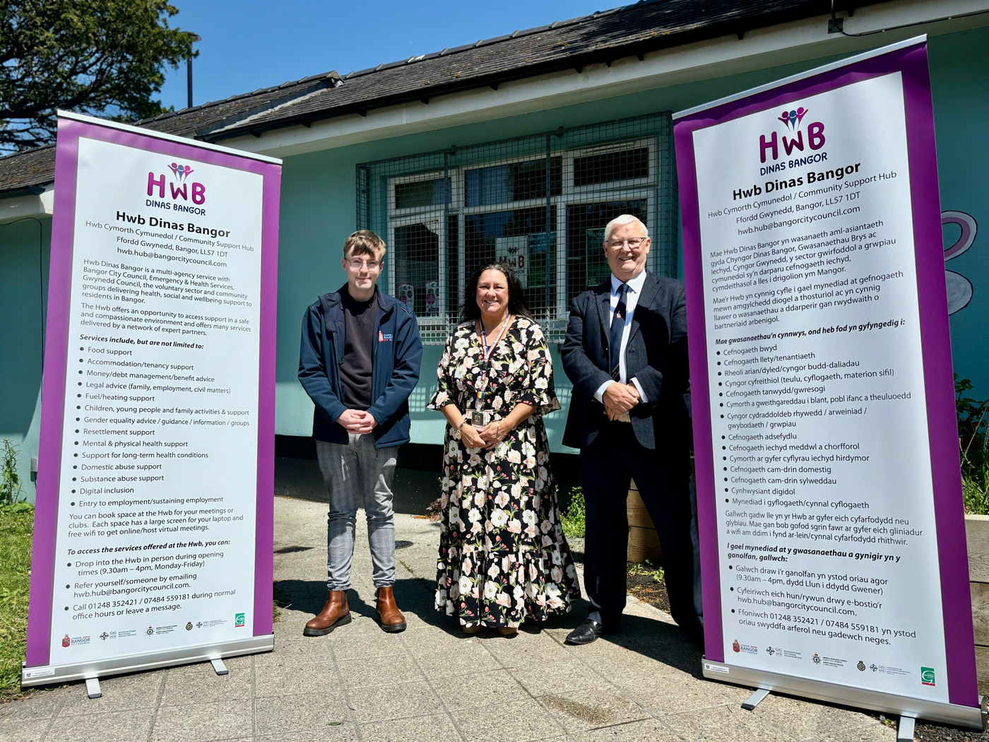 Carwyn Davies Administration Officer, Lisa Goodier Head of Partnerships & Transformation and Dr Martin Hanks City Director, from Bangor City Council.