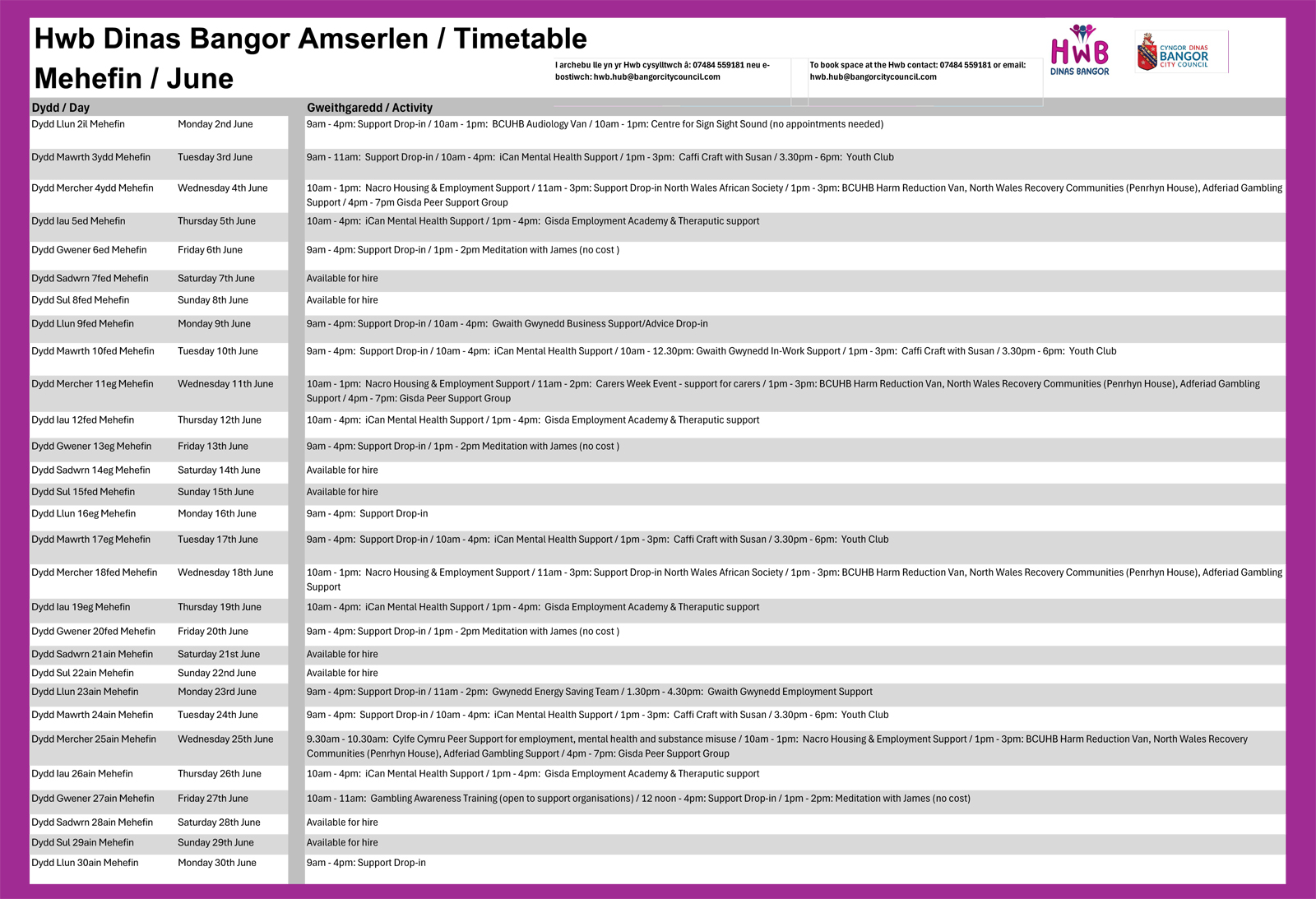 Timetable